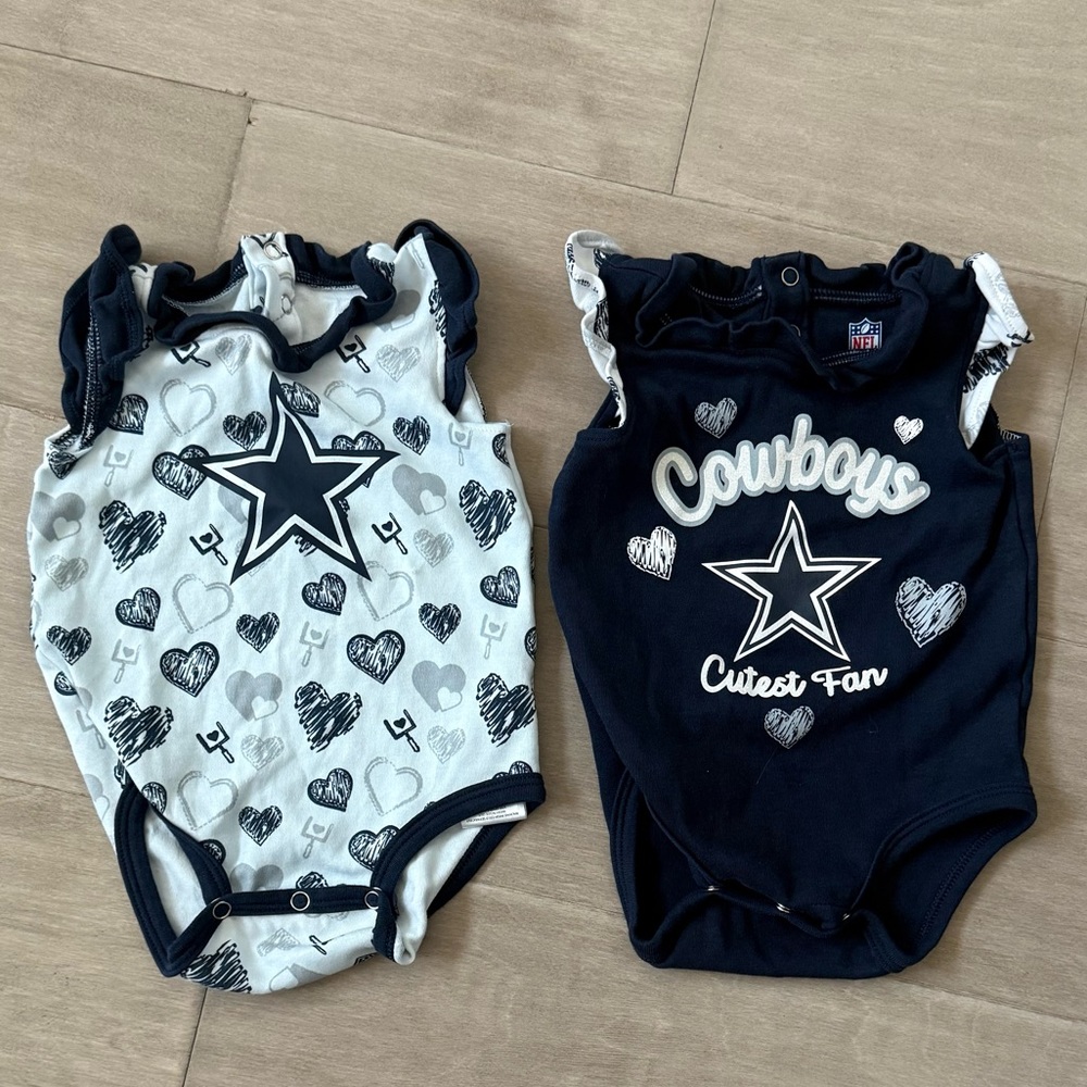 NFL Navy and White Dallas Cowboys Baby Bodysuits